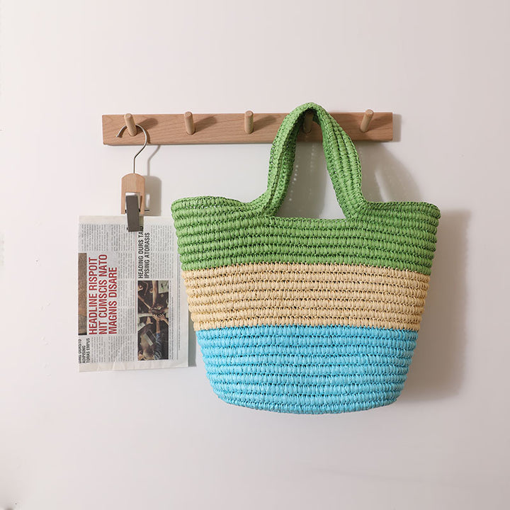 Handcrafted Durable Beach Bag with Cheerful Zigzag Pattern Stornfield