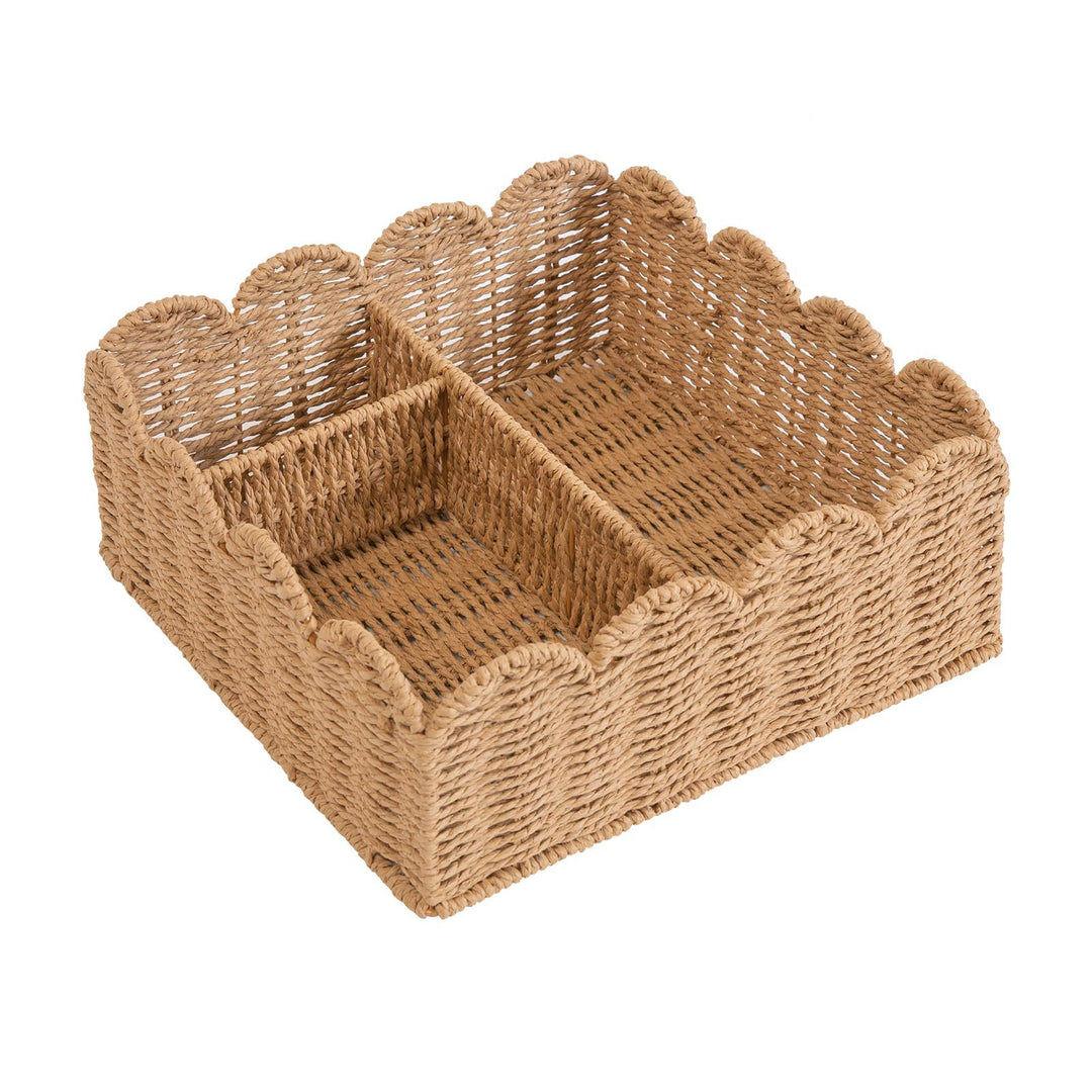 Decorative Scalloped Woven Storage Basket Stornfield