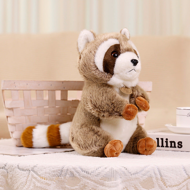 Plush Sitting Raccoon Collectible Soft Toy with Huggable Body and Embroidered Details Stornfield