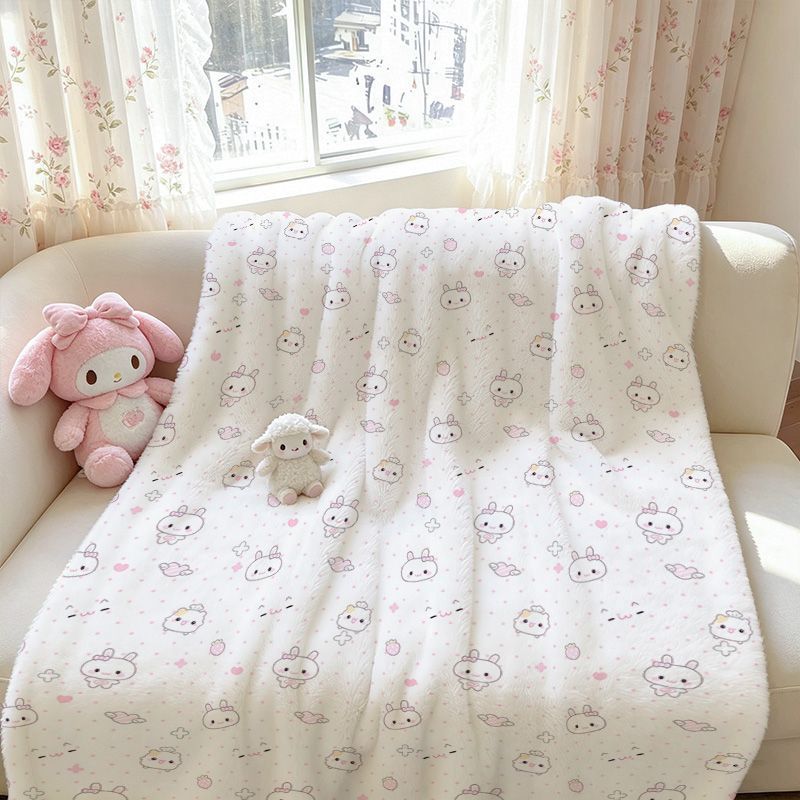 Plush Cartoon-Themed Throw Blanket
