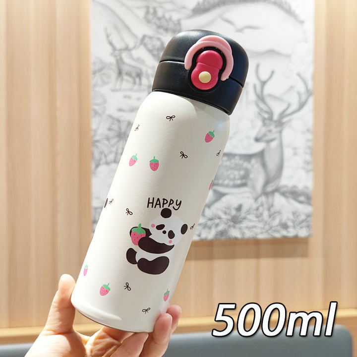 Women's playful stainless steel drinking bottle with integrated safety closure Stornfield