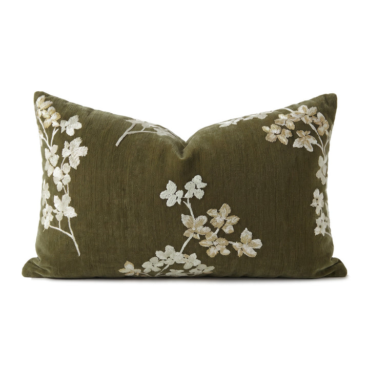 Elegant and artistically embroidered decorative pillow