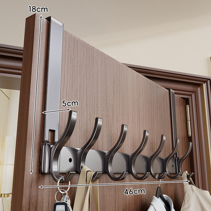 Over-Door Heavy-Duty Metal Coat & Accessory Hook Rack with Tall Hanger