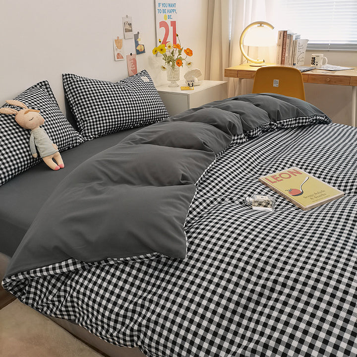 Stylish Checkerboard Pattern Bedding Set