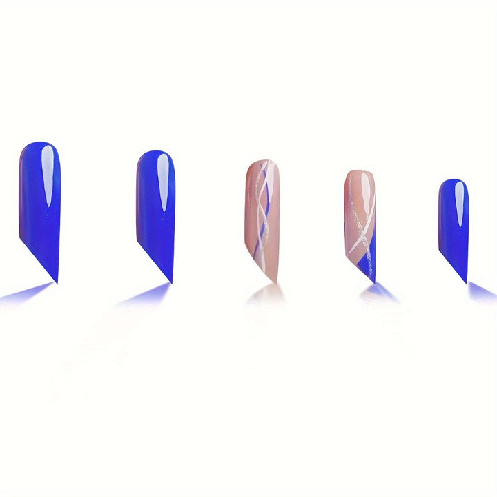 Stiletto Nail Art Extensions with Abstract Design Stornfield