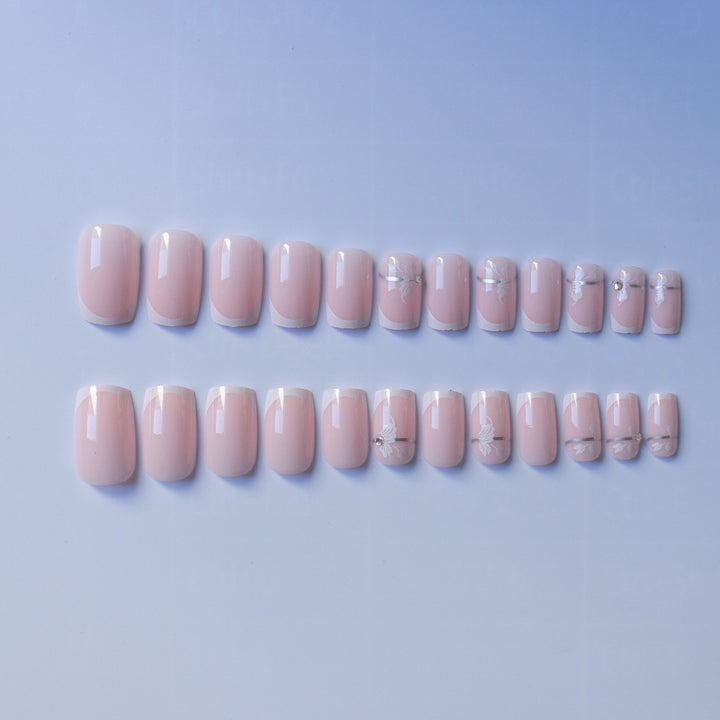 Elegant French Tip Floral Nail Art Kit