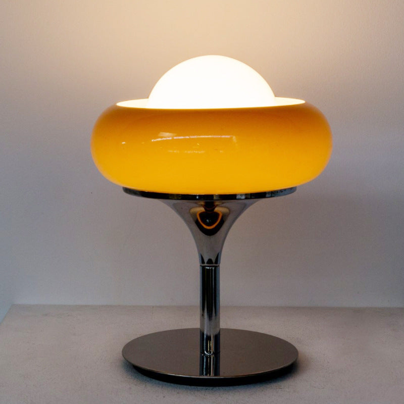 Modern Table Lamp with Sleek Metal Base and Soft Glow Shade