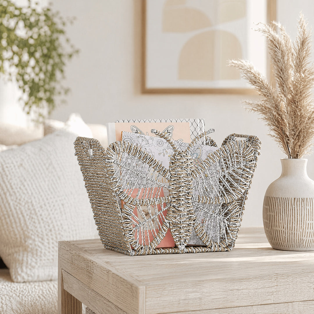 Decorative storage basket with butterfly design Stornfield