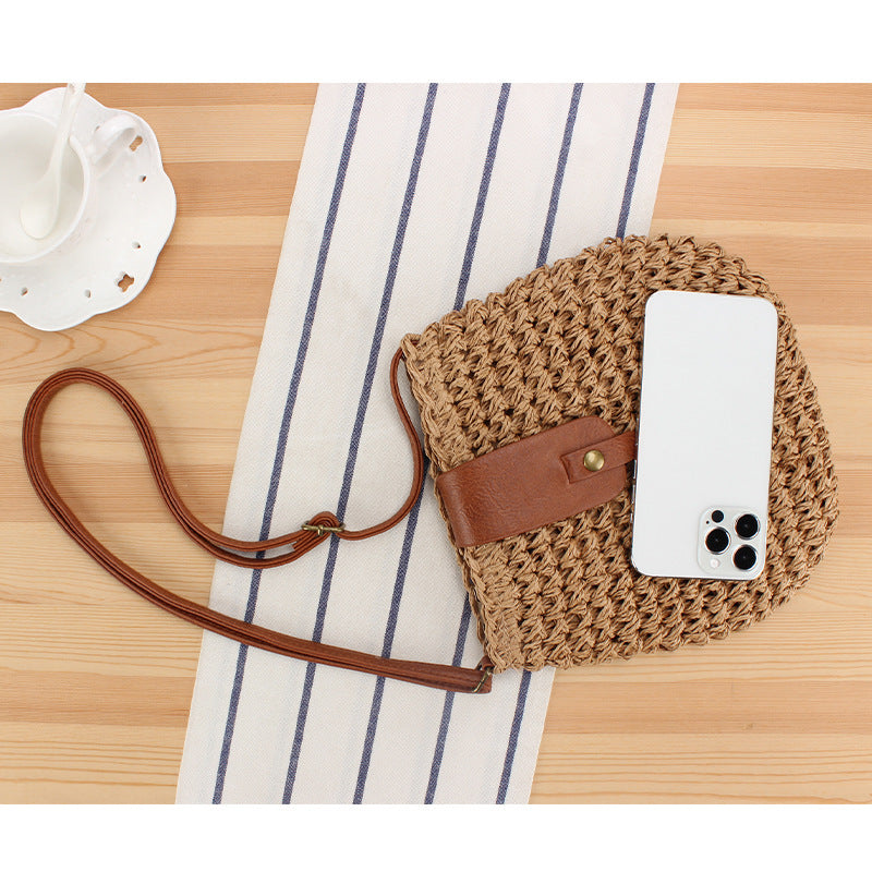 Braided shoulder bag with leather accents Stornfield