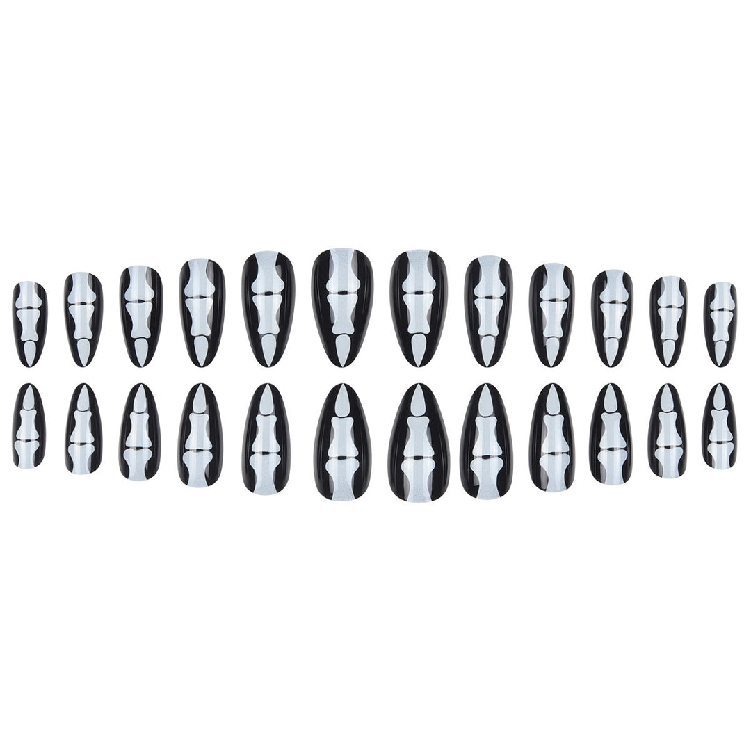 Gothic Skull-Design Stiletto Press-On Nails Stornfield