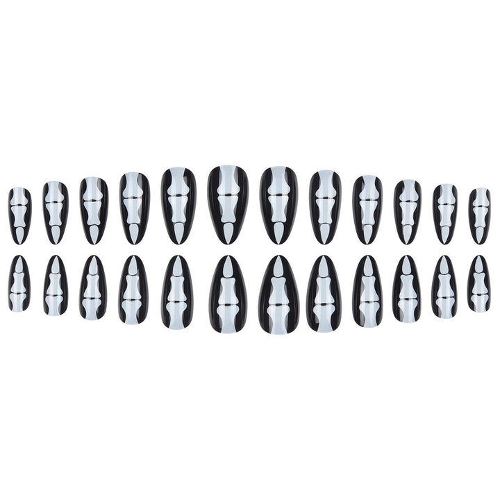 Gothic Skull-Design Stiletto Press-On Nails Stornfield