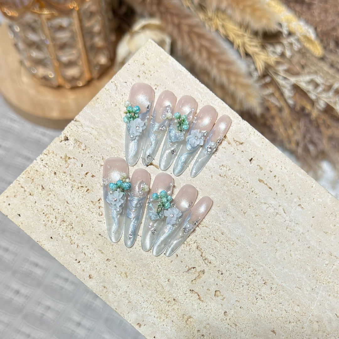 Elegant Floral Stiletto Nail Art Stornfield