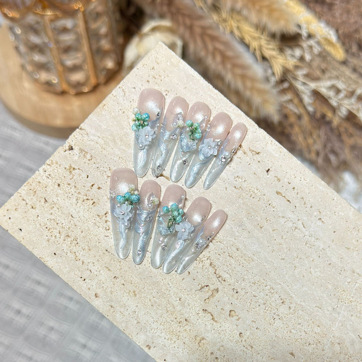 Elegant Floral Stiletto Nail Art Stornfield