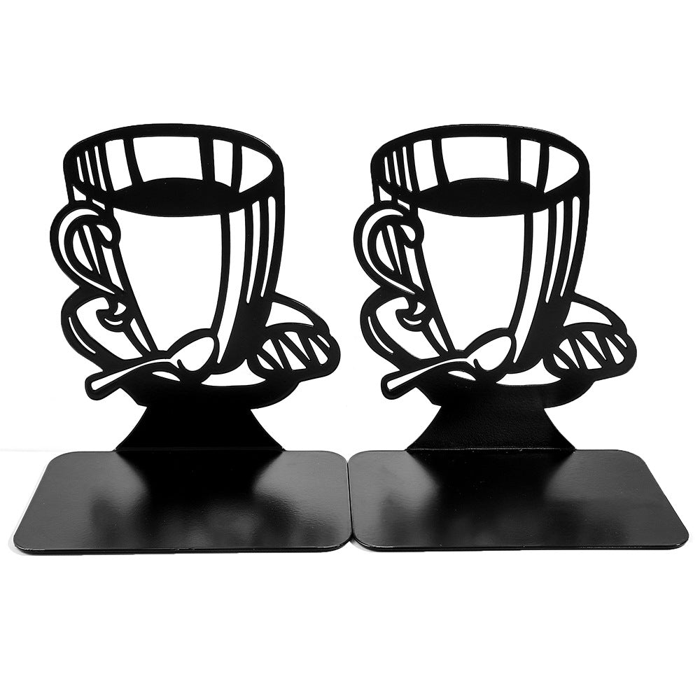 Artistic Coffee-Themed Bookends