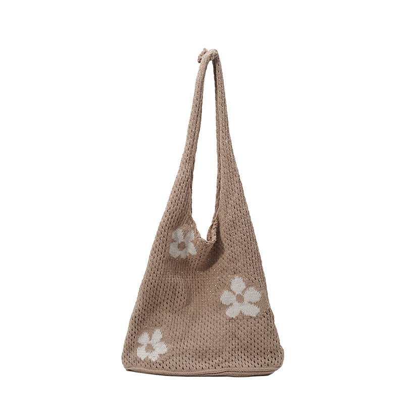 Artistic Crochet Floral Tote Bag