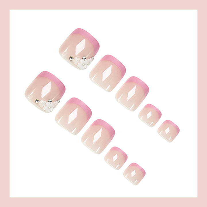 Nail art set with elegant glitter accents and fashionable French design Stornfield