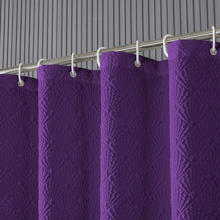 Textured Leaf Motif Shower Curtain Stornfield
