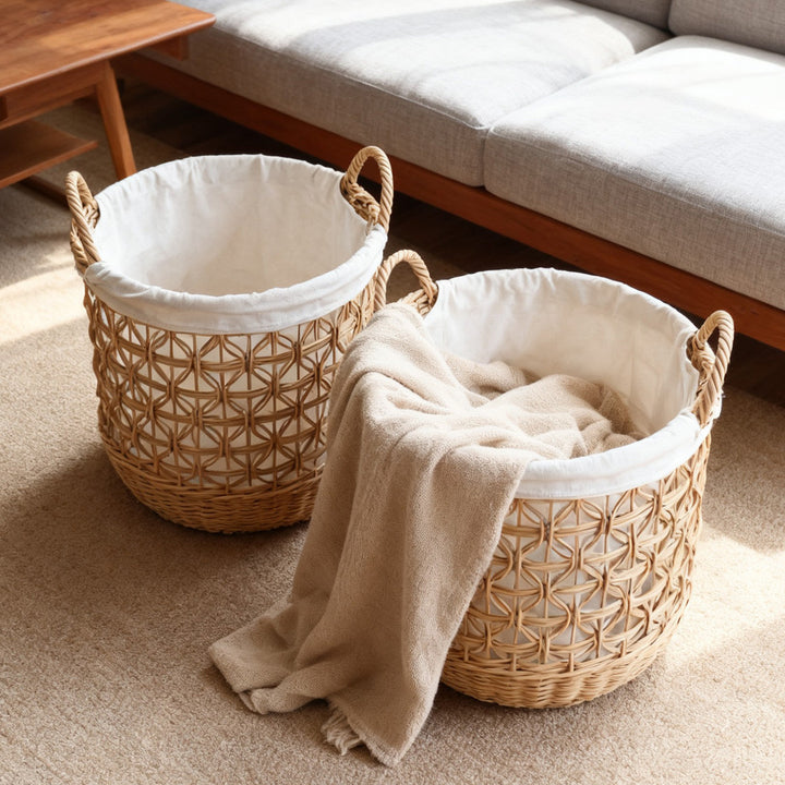 Handwoven storage basket made of natural material Stornfield