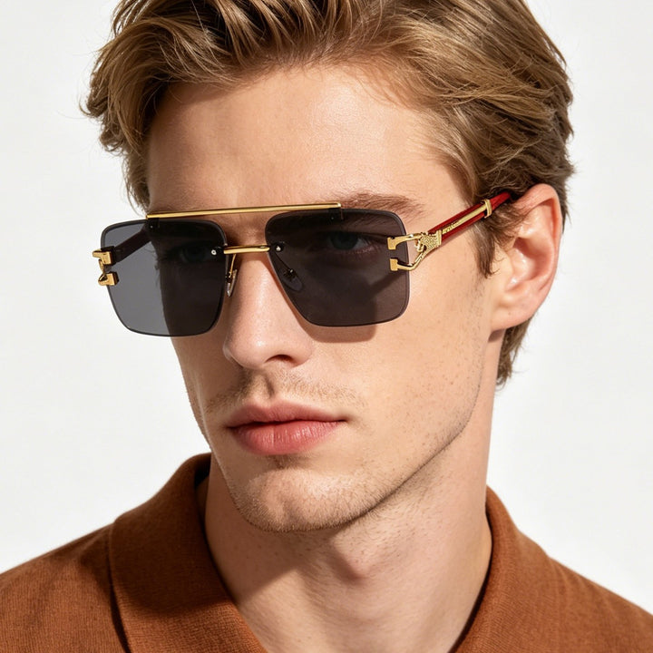 Women's stylish square sunglasses with luxurious metal frame Stornfield