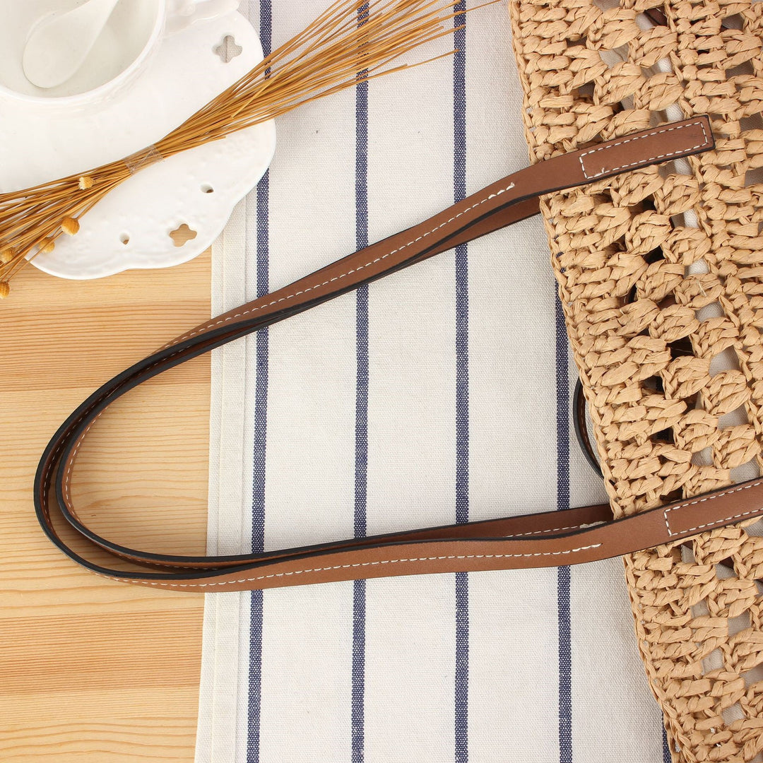 Handbag Made of Hand-Knotted Natural Material with Sturdy Leather Handles Stornfield