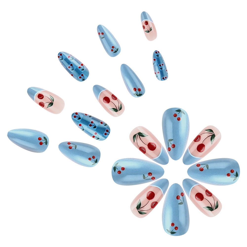 Cherry Blossom-Themed Press-On Nail Art Set Stornfield