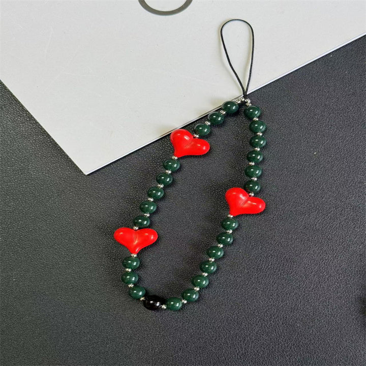 Decorative Beaded Heart Charm Keychain Stornfield