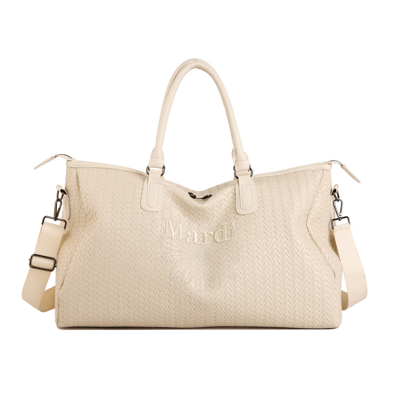 Woven Leather Weekend Duffel Bag Stornfield