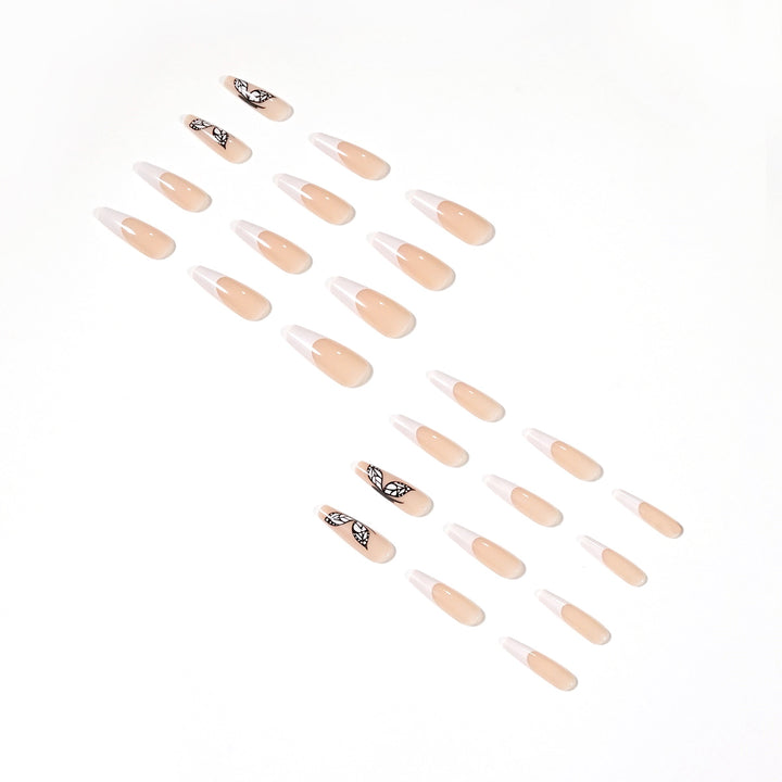 Artful Nail Extensions with Marbled Leaves Stornfield
