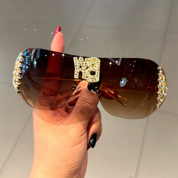 Women's Fashion Oversized Sunglasses with Rhinestone Applications Stornfield