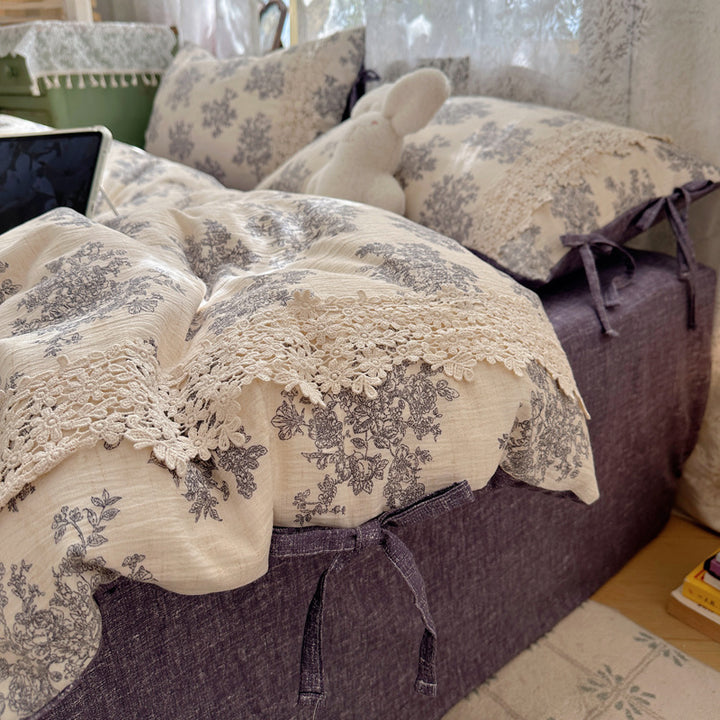 Floral Patterned Quilted Duvet Cover