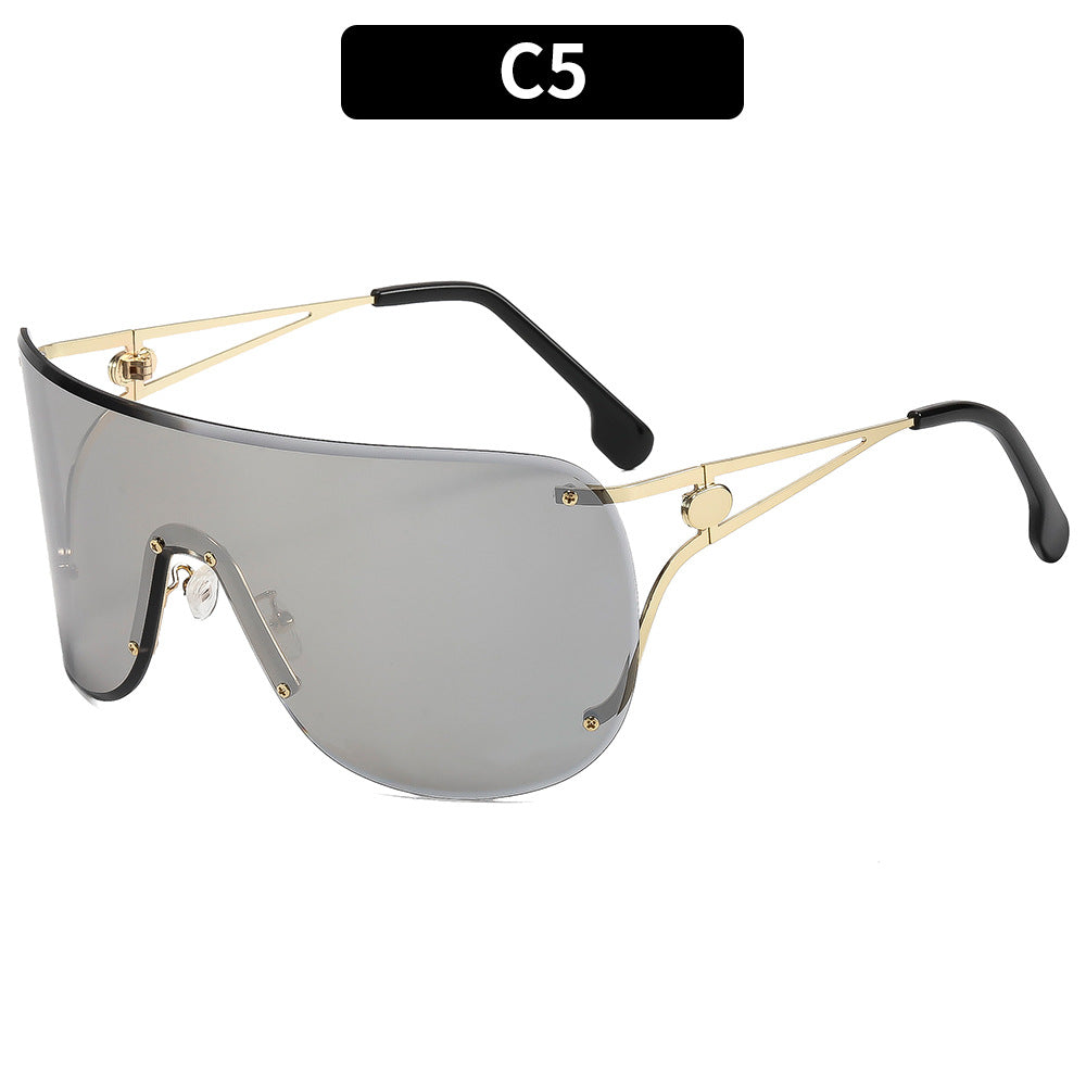 Women's visor-style sunglasses with elegant metal frame Stornfield