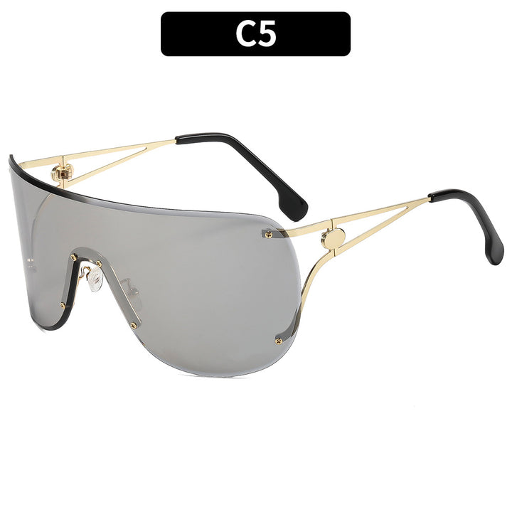 Women's visor-style sunglasses with elegant metal frame Stornfield