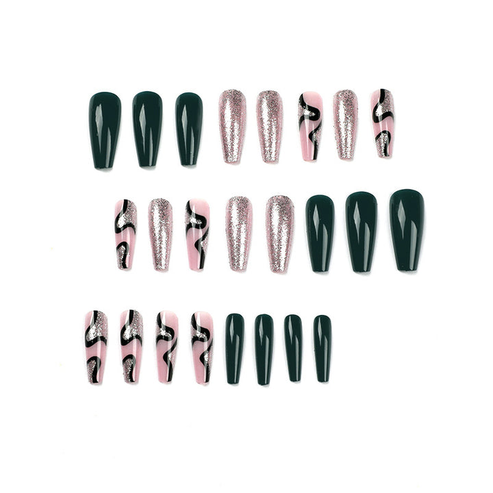 Artificial nail art with elegant glitter and gradient effects Stornfield