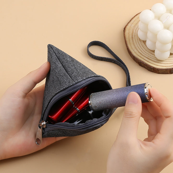 Triangle-Shaped Zippered Coin Pouch