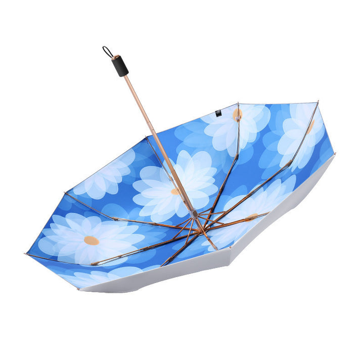 Ladies compact folding umbrella with elegant design and ergonomic wooden handle Stornfield