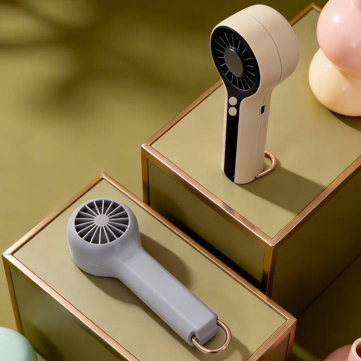 Women Portable Mini Hand Fan with LCD Temperature Display Stornfield