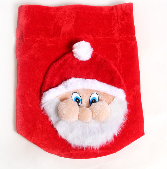 Festive gift bag with Santa Claus motif