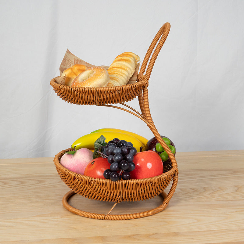 Two-Tiered Wicker Fruit Stand Stornfield