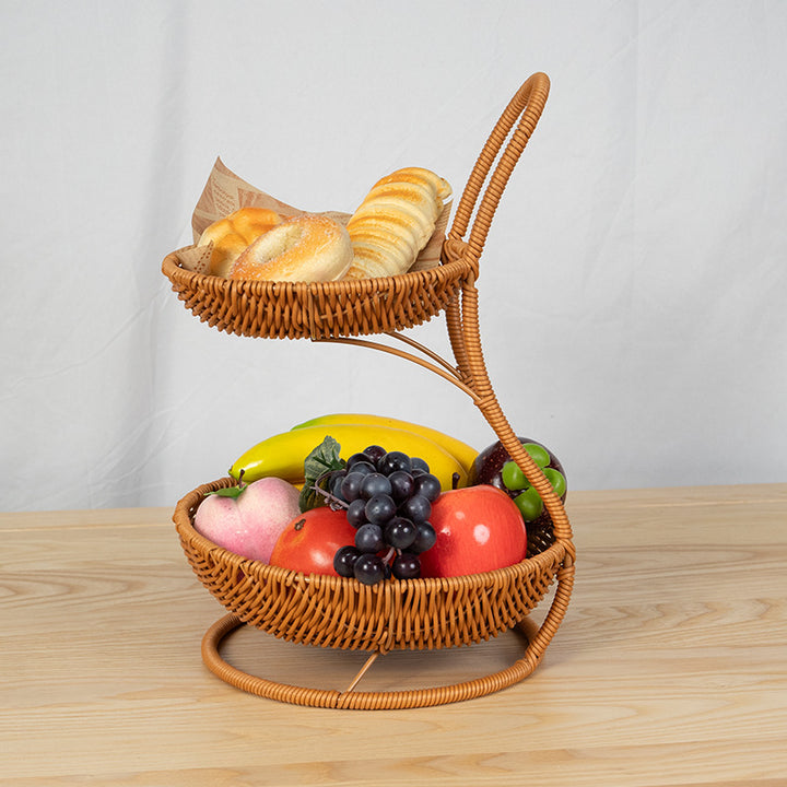 Two-Tiered Wicker Fruit Stand Stornfield