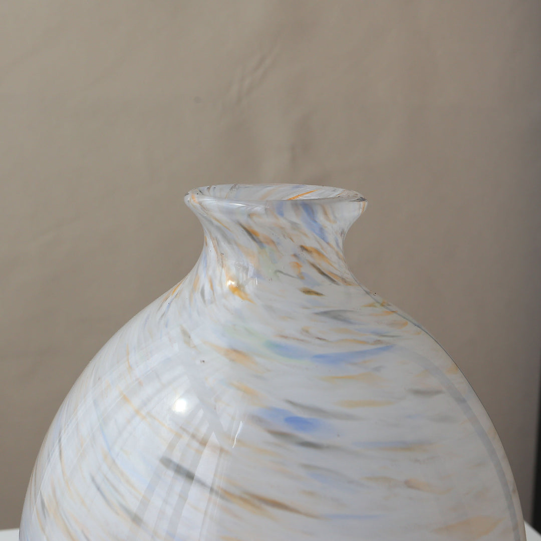Handblown Swirl-Pattern Decorative Bulb Vase Stornfield