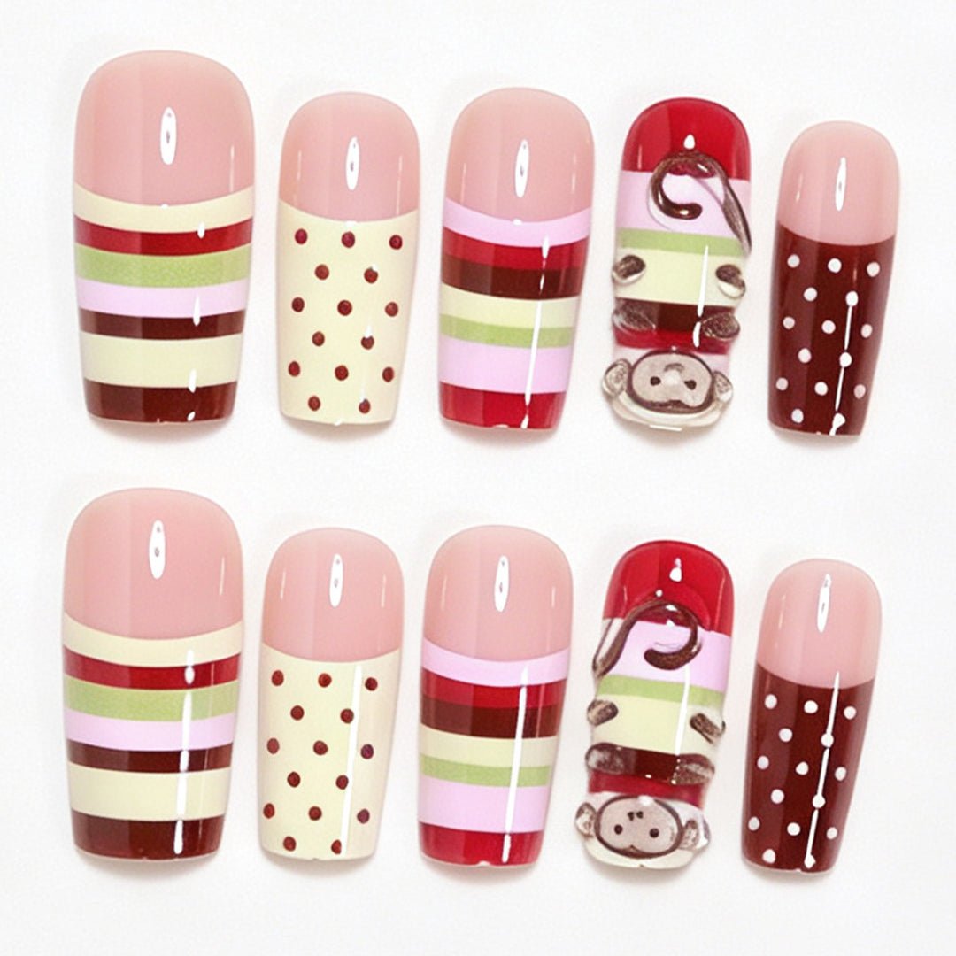Whimsical Animal-Themed Long Press-On Nails Stornfield