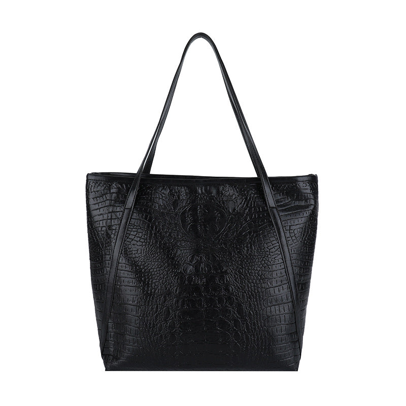 Crocodile-Embossed Leather Tote Bag Stornfield