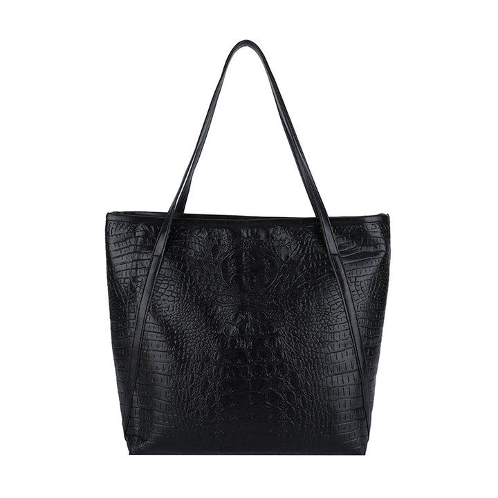 Crocodile-Embossed Leather Tote Bag Stornfield