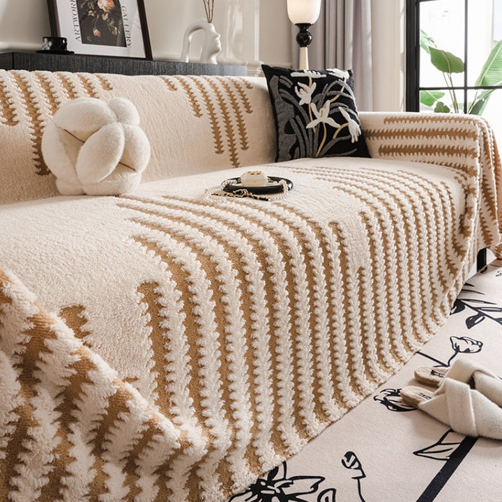 Homely Plush Sofa Cozy Anti-scratch Full Coverage Couch Cover | Stornfield