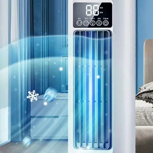 Unisex one size slim oscillating tower fan with adjustable directional louvers whisper-quiet DC motor Stornfield