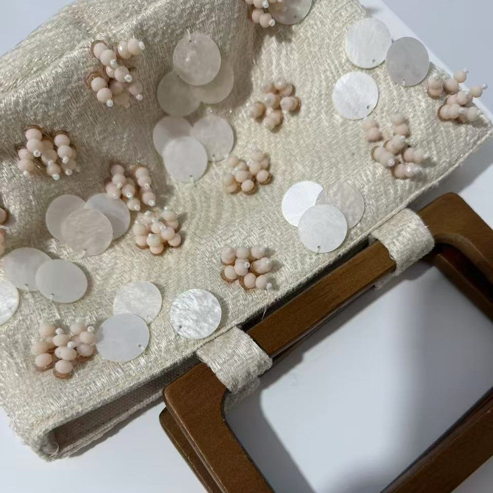 Decorative Shell-Embellished Handbag
