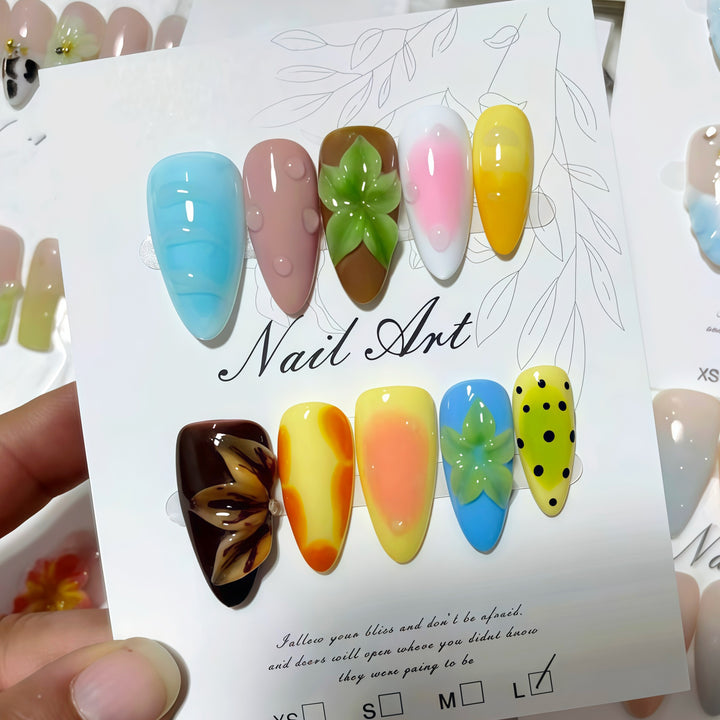 Artistic Multi-Design Press-On Nail Set