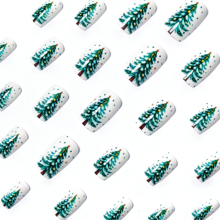 Artificial Nails In Festive Winter Forest Design Stornfield