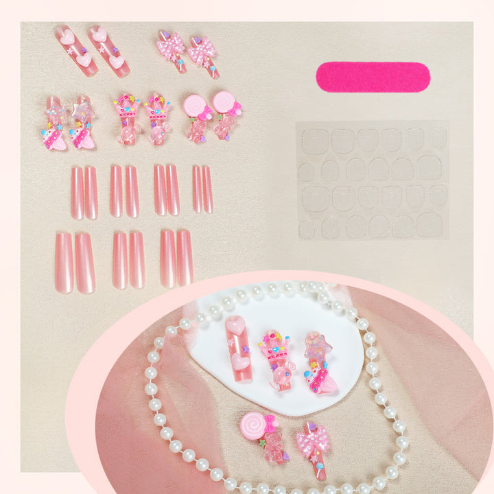 Creative nail art set with playful designs and glitter accents Stornfield