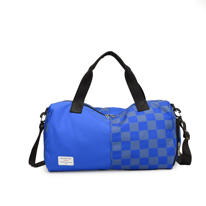 Checkered Pattern Durable Travel Duffel